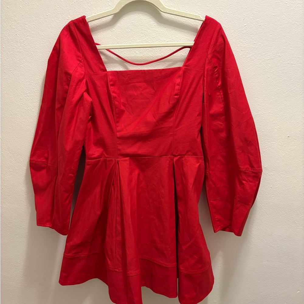 Anthropologie Maeve Vibrant Red Mini Dress